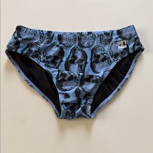 Blue Skull Print Swim Briefs Walden Athletic Mens S